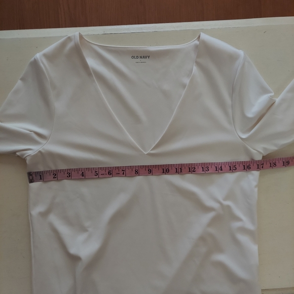 Old Navy ivory V-Neck long sleeve top Sz large - Picture 7 of 9